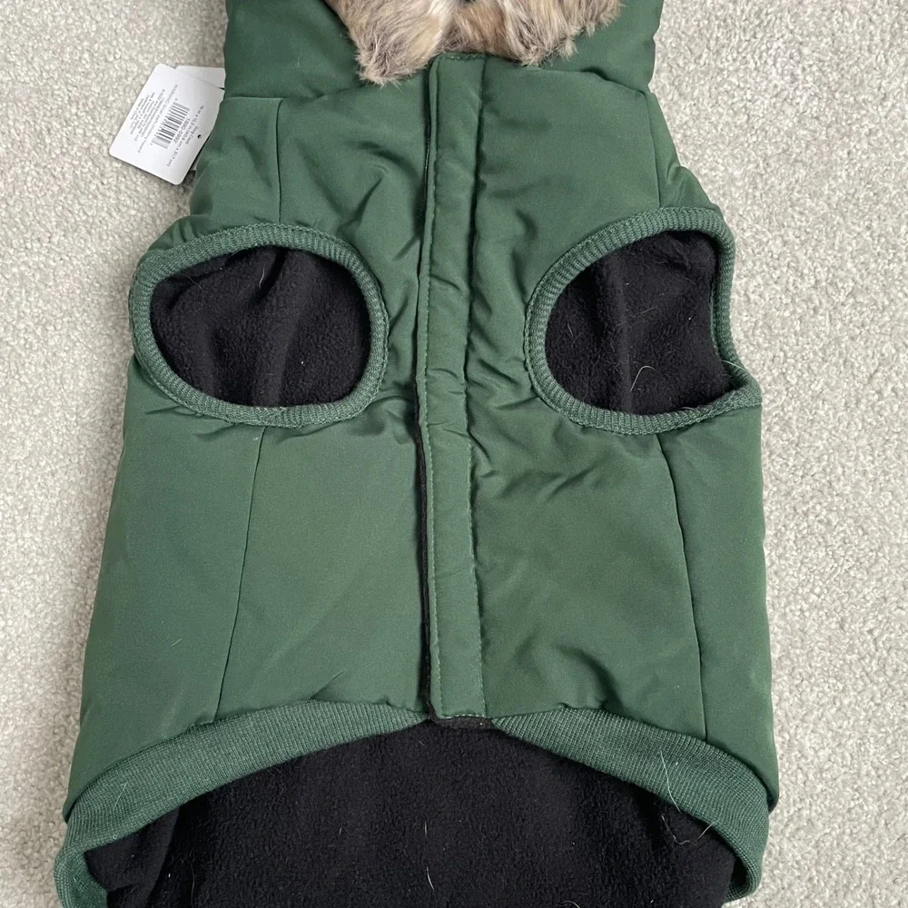 Tails & Noses Holiday Pet Dog Jacket Coat Green Size Large NWT